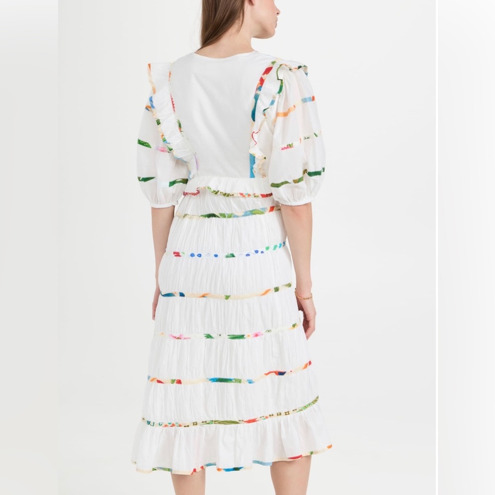 NWT FARM Rio Mixed Off White Prints Midi Dress - Picture 2 of 2